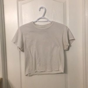 plain white cropped tee